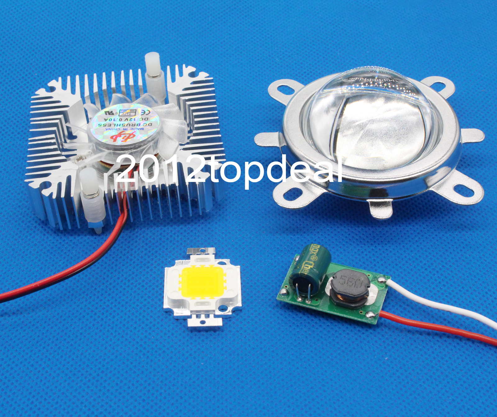 10W warm white 3000-3500k High Power LED+10W Driver+44mm Lens+10w Heatsink kit
