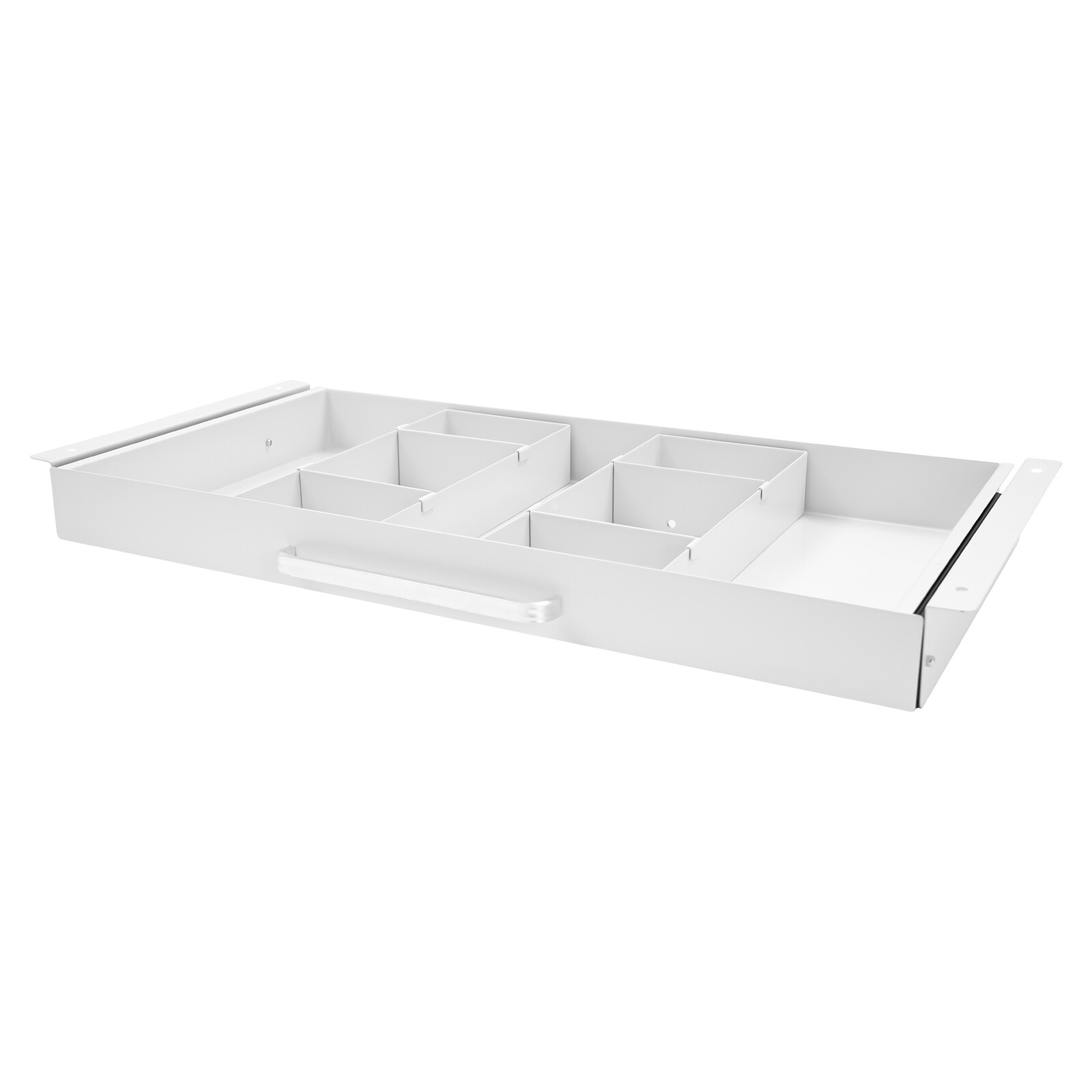 White 21.5" Under Desk Mounted Sliding Pull-out Drawer For Standing Desks