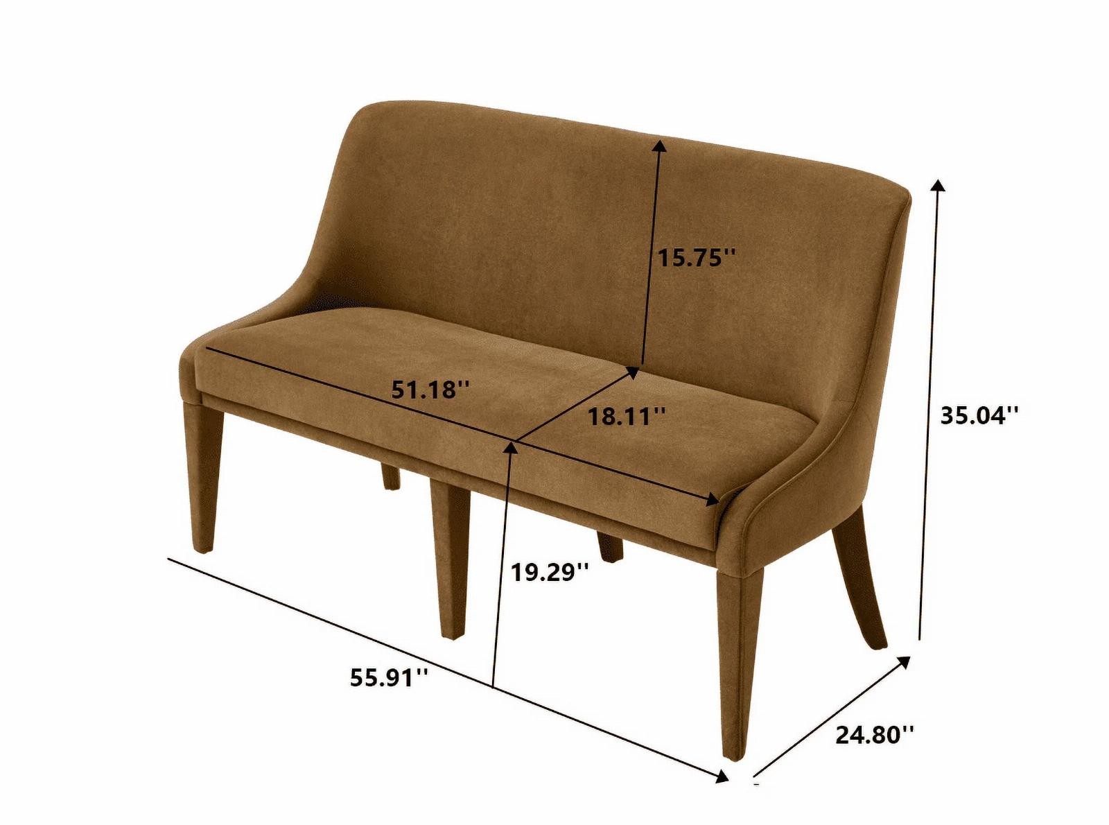 Better Homes & Gardens Windsor Brown Upholstered Dining Bench With Backrest