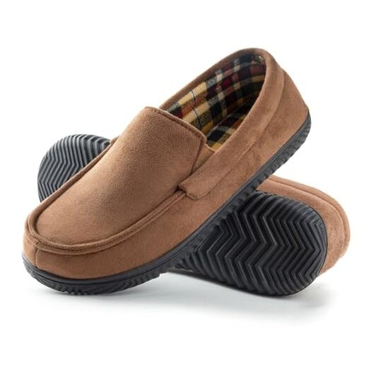 Men's Alexander Flannel Lined Loafer Slipper 11 Coffee