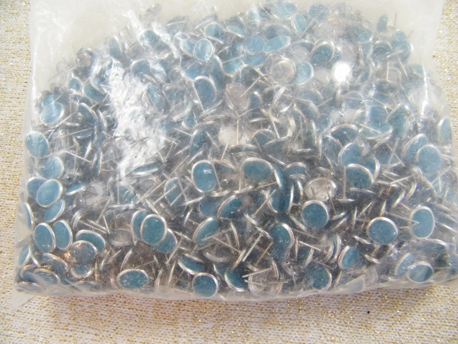 (1400) PIERCED EARRING POSTS / STUDS ~ SILVER TONE W/ TURQUOISE FINDINGS