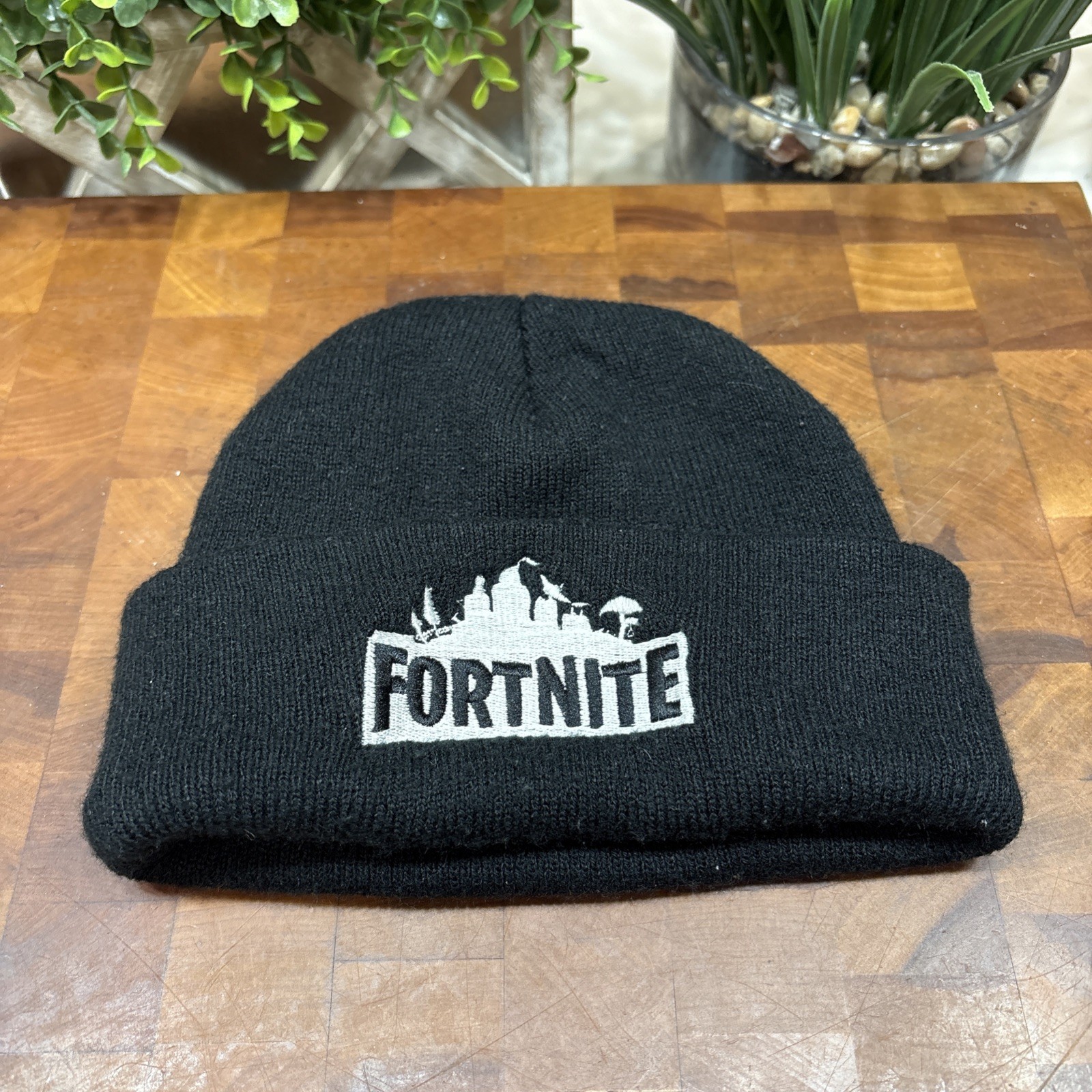FORTNITE Toboggan Knit Cap Black Stretchy One Size Fits All