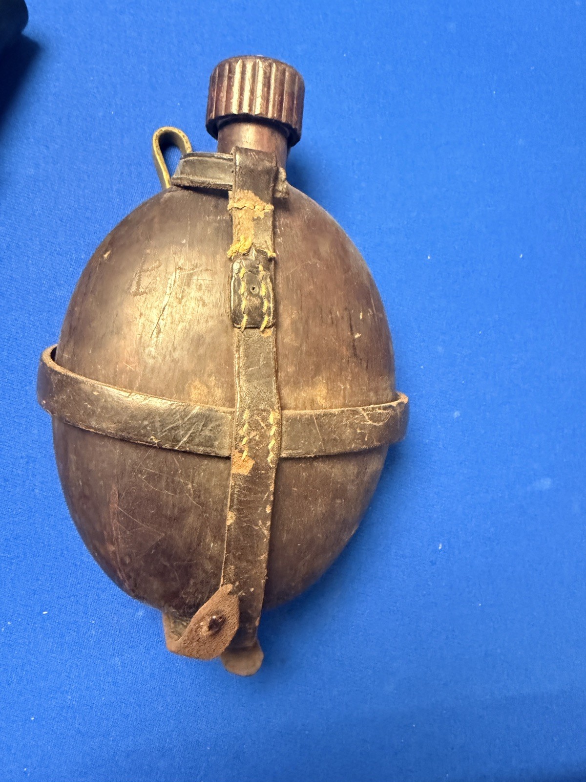 ORIGI WWII German Army Afrika Korps DAK Tropical Coconut Wood Canteen