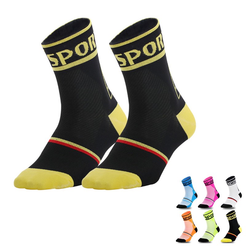 Pro Cycling Socks Mens Womens Riding Bicycle Sport Ankle Socks XC MTB BMX Black