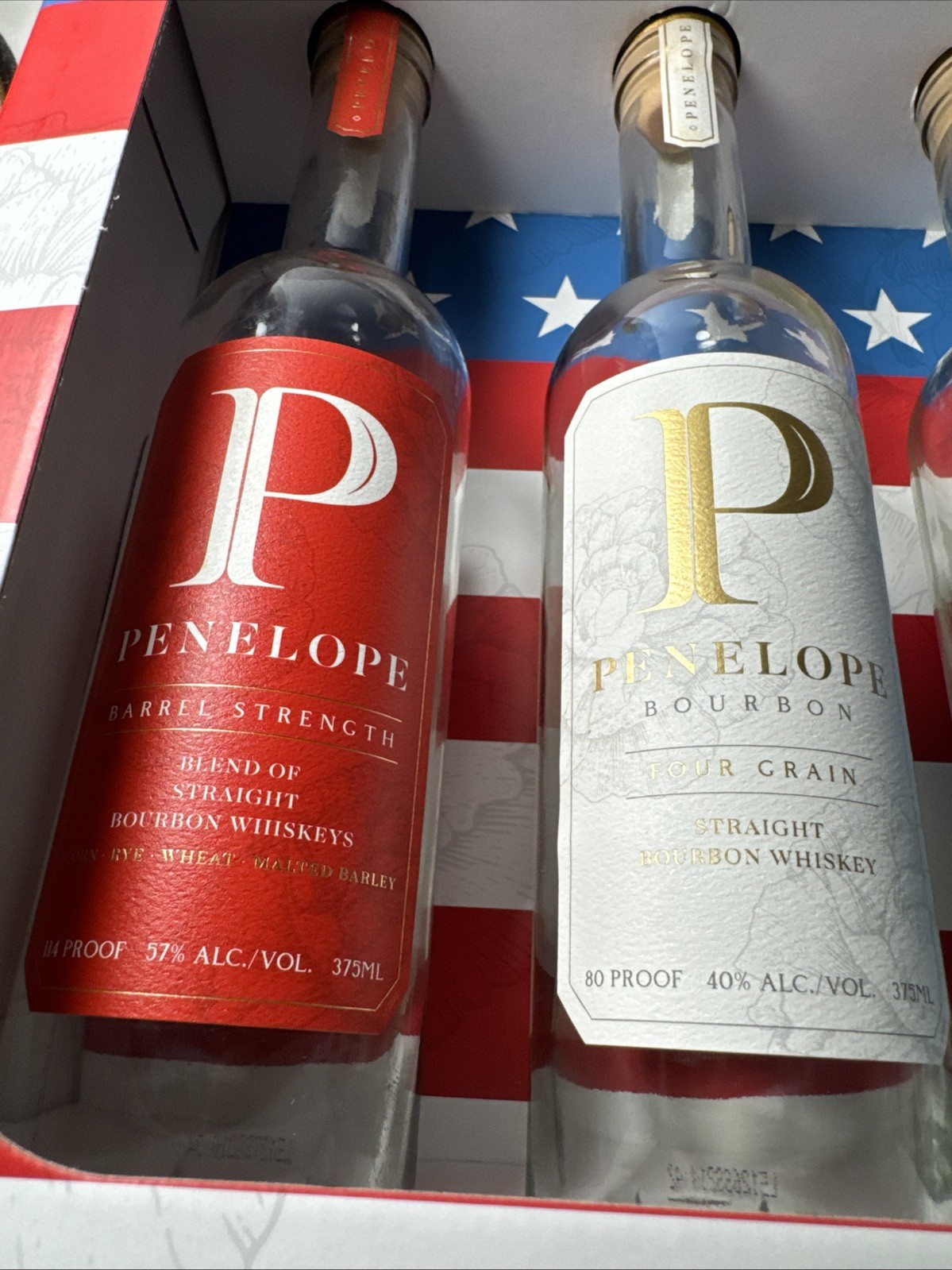 Empty Penelope USA Celebration Pack Collection Whiskey Bottles Barrel Architect