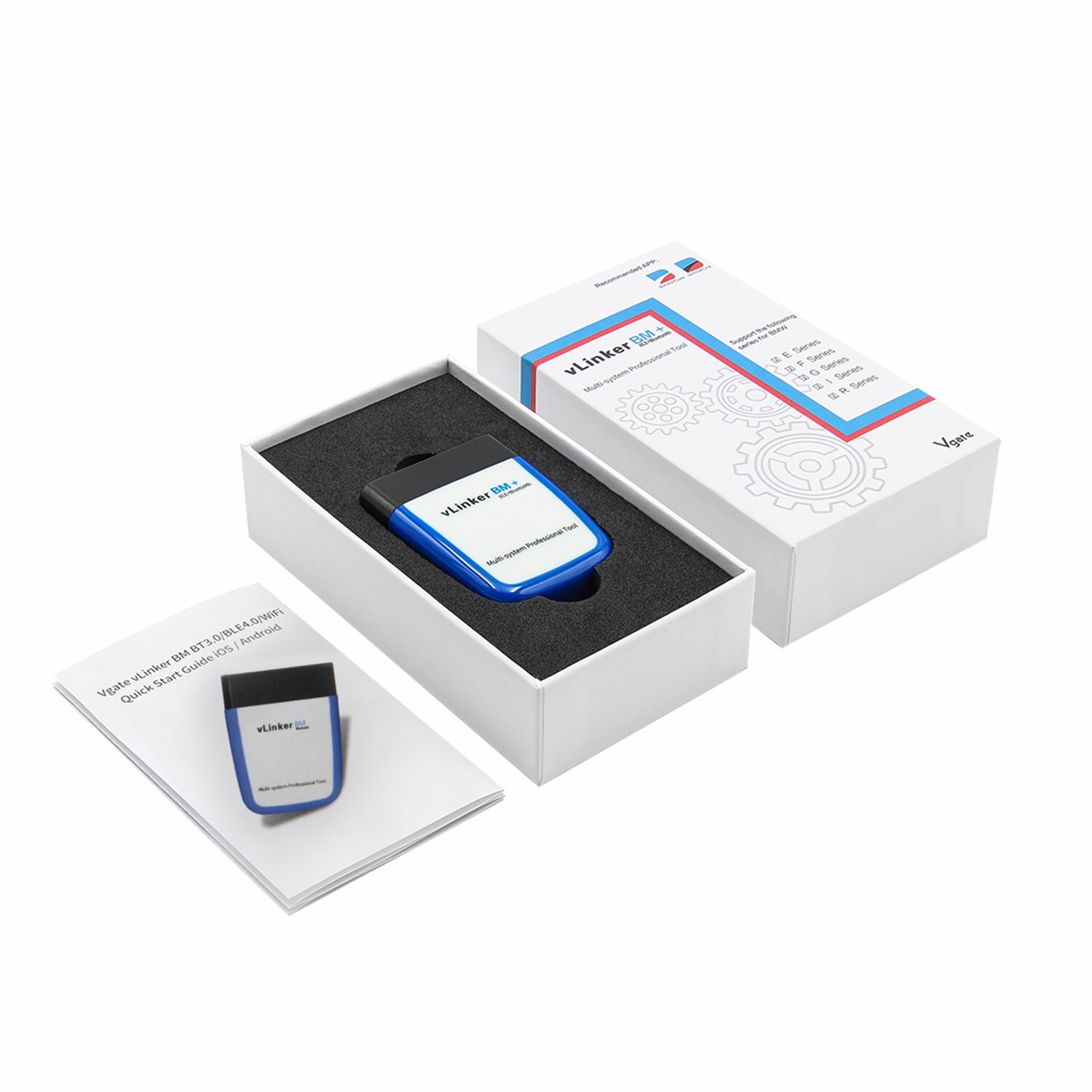 Vgate vLinker BM+ ELM327 OBD2 Diagnostic Scanner Tool BIMMERCODE For IOS Android