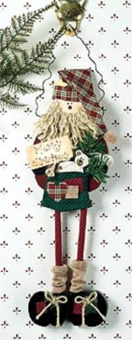 HOLIDAY HANDPAINTED CHRISTMAS SANTA DOOR KNOBBY DECORATION - NEW IN BOX