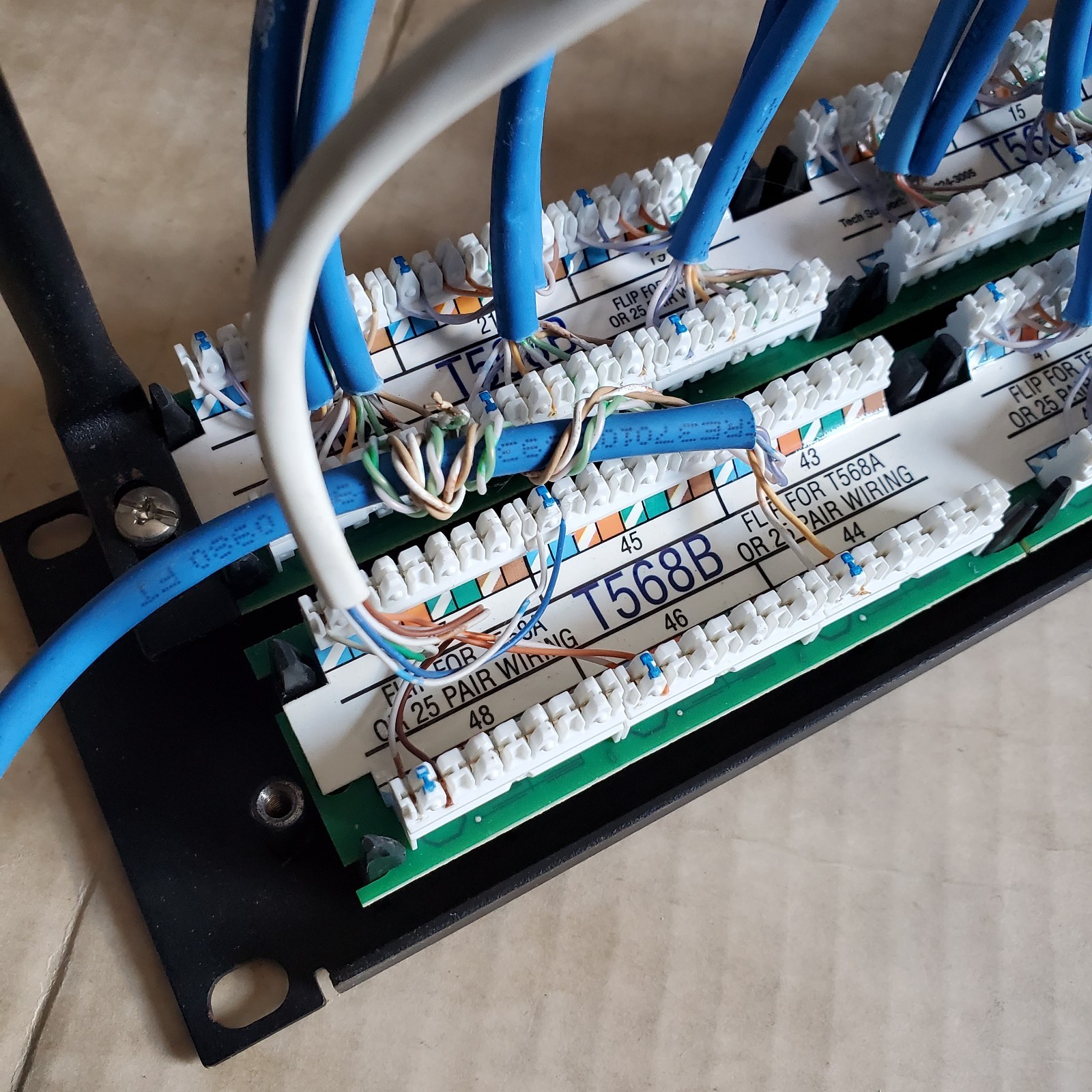 48-Port eXtreme Cat 6+ Flat 110-Style 2RU Patch Panel with Cable Management Bar