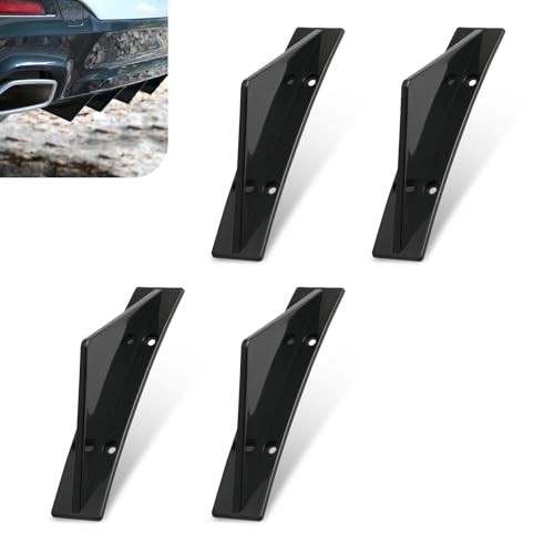 Universal Car Bumper Lip Spoiler Kit, Anti-scratch Triangular-shape 4 PCS Black