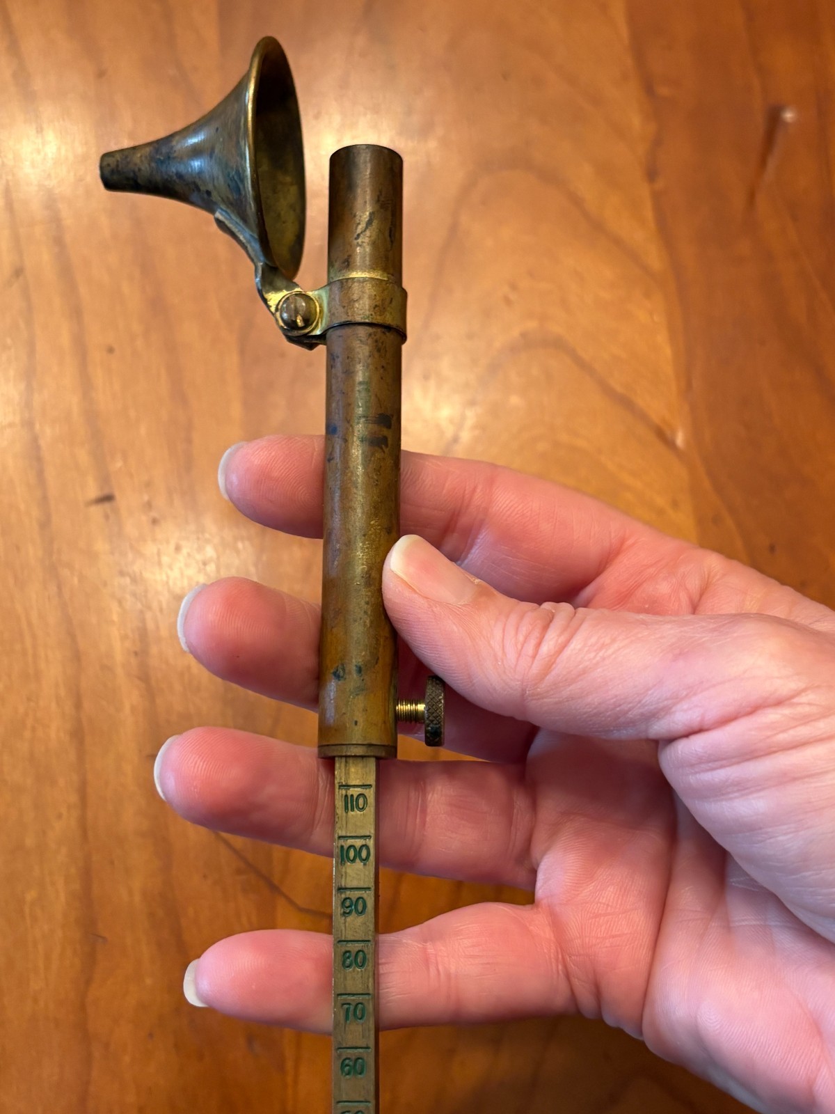 Vintage Brass Adjustable Black Powder Measure Muzzleloader Funnel