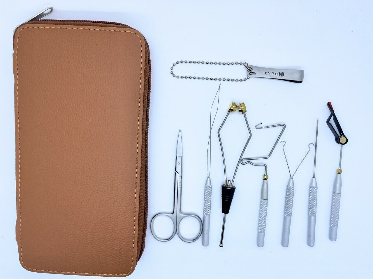 Olax Basic Fly Tying Tool Kit with Scissors, Bodkin, Whip, Dubbing, Nipper