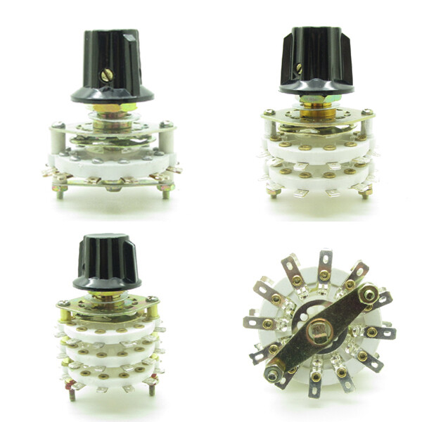 Band Switch Rotary Channel Selector 1-3 Deck 1-3 Pole 6-11 Position Round + Knob