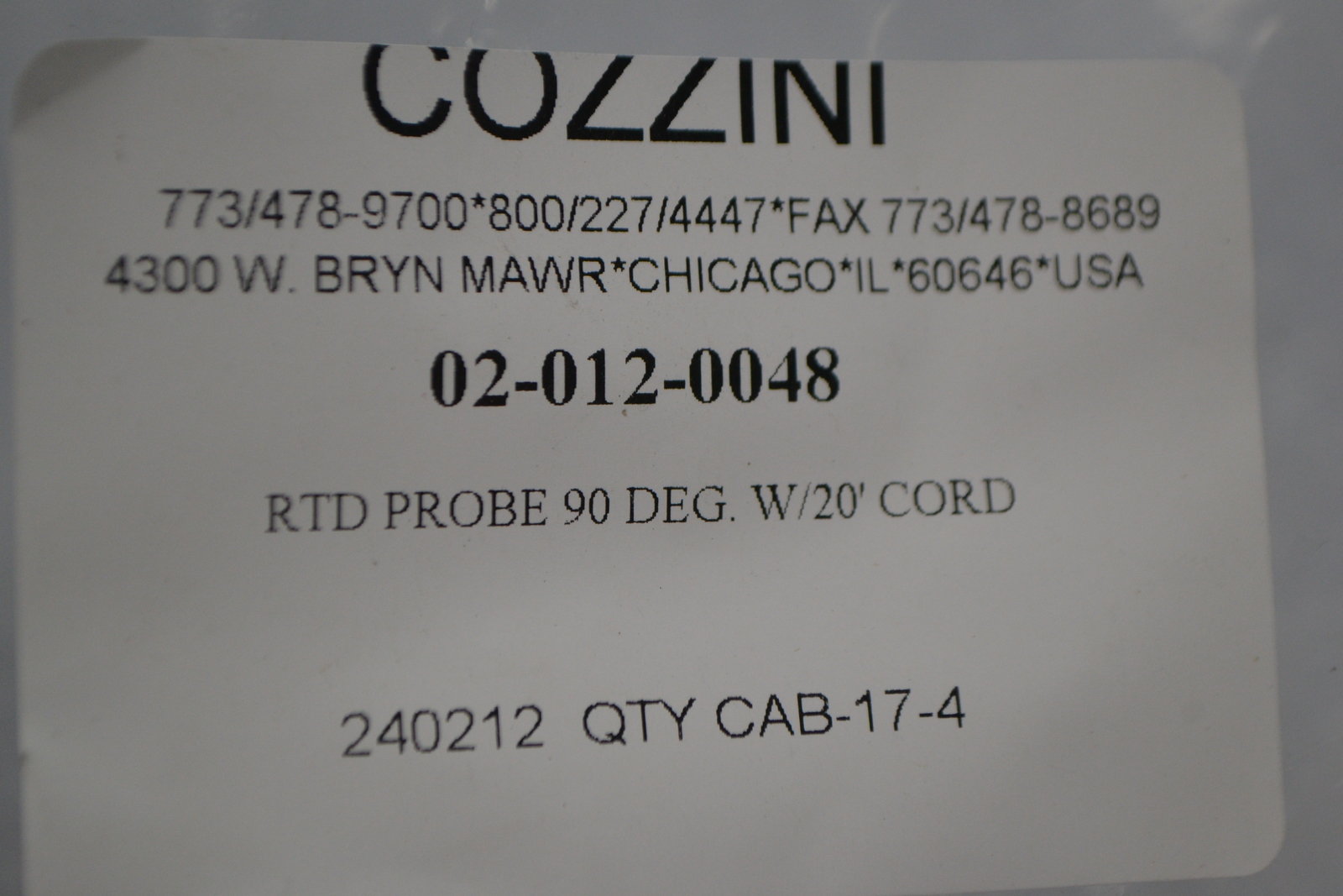 COZZINI 02-012-0048 PROBE NSMP