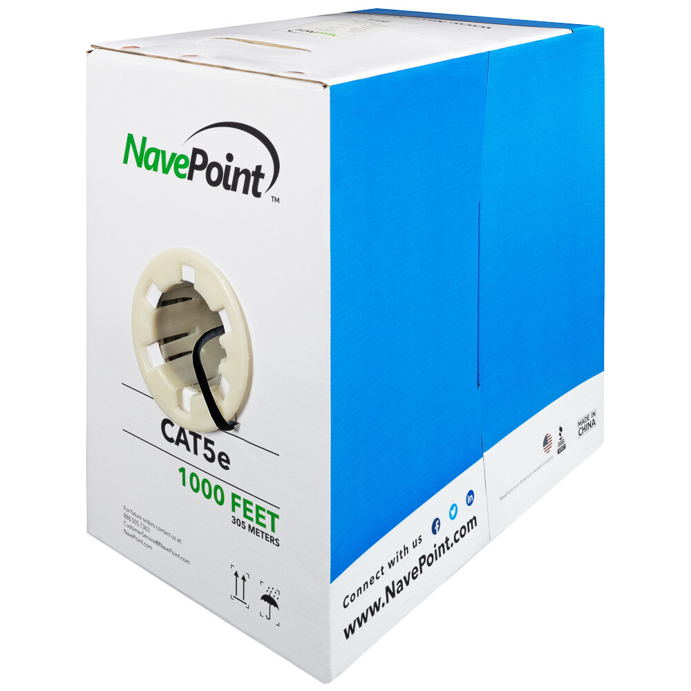 CAT5e 1000FT Black 1-pack