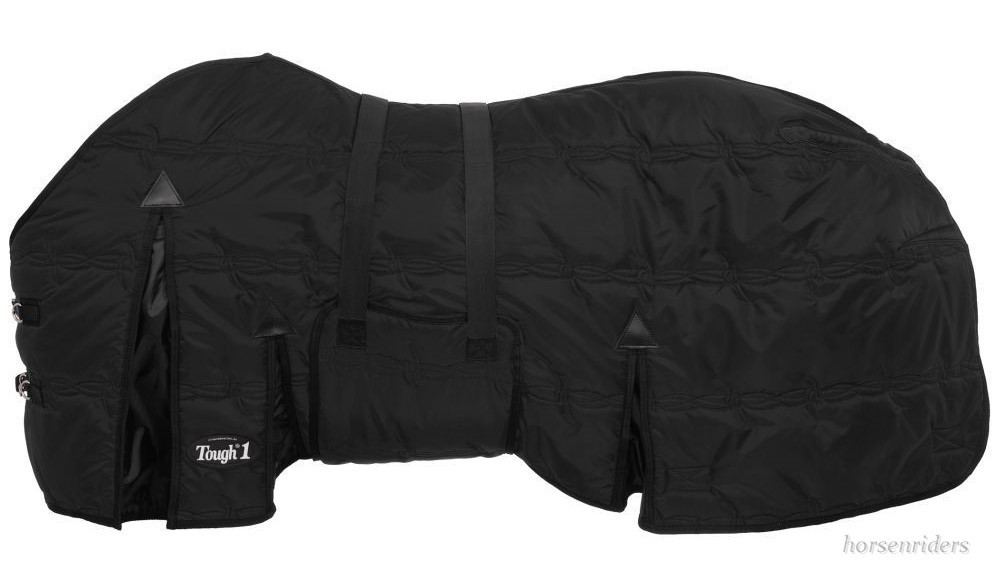 Winter Horse Stable Blanket - 600D - Bellywrap - BLACK - Sizes 69"to 84"
