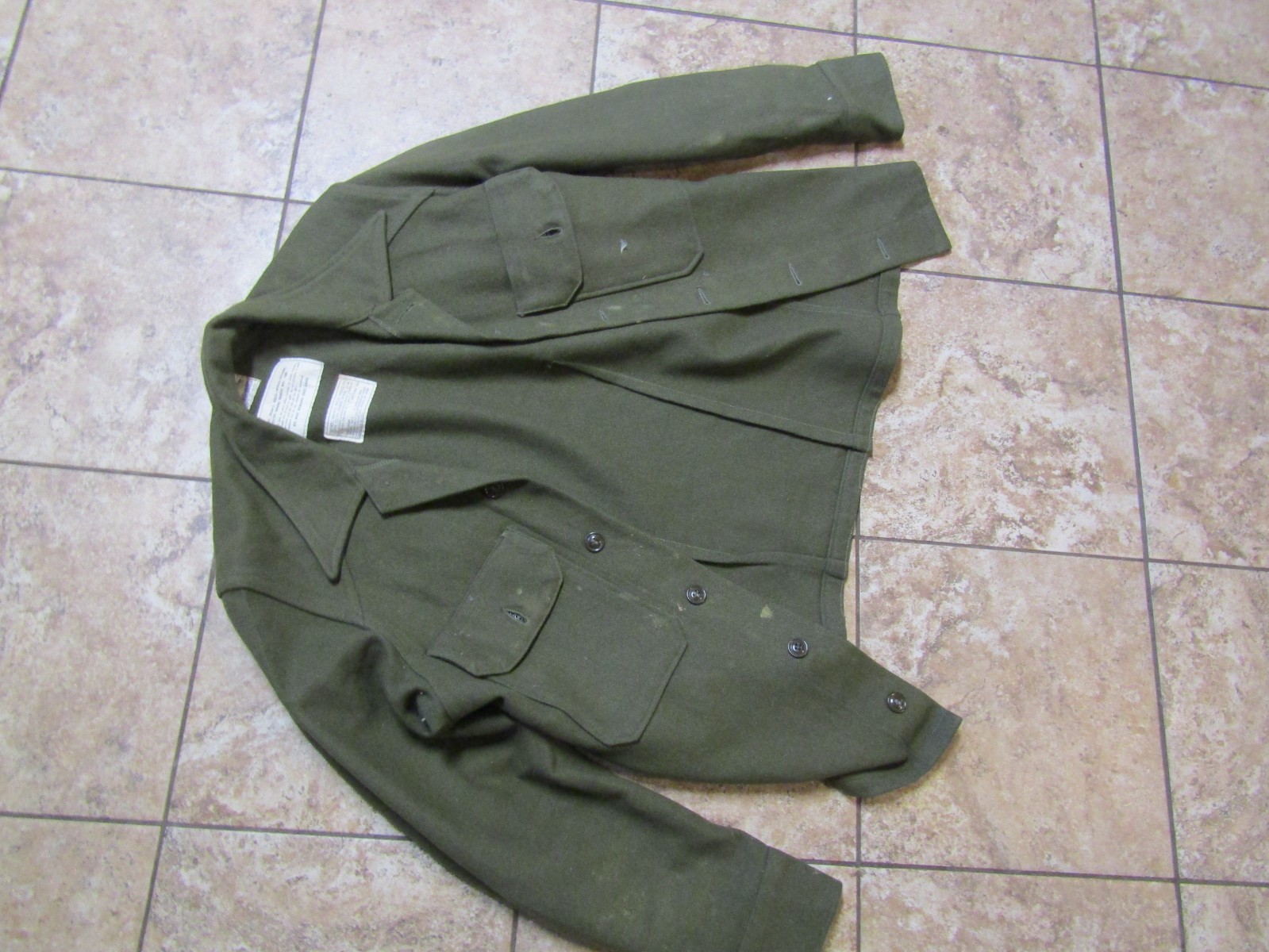 VINTAGE MILITARY JACKET KOREAN WAR ERA SHIRT MANS FIELD WOOL OG-108 #14