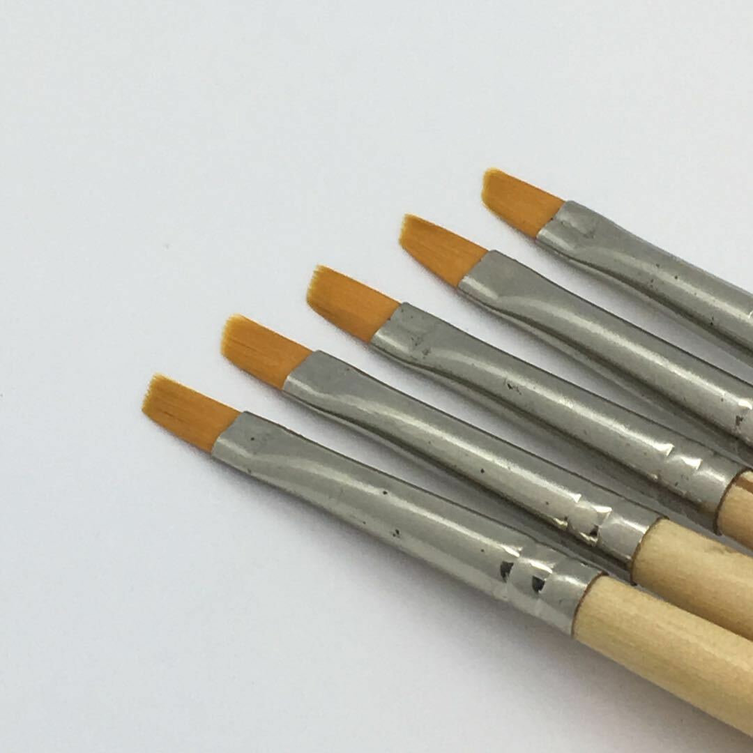 XDT Angular Tip Nail Art Paint Brush 5 Pc Set #000 Fine Micro Detail