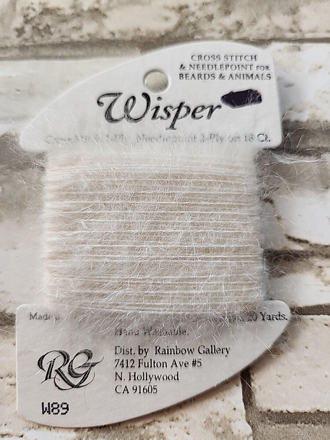 Rainbow Gallery Whisper W89 ECRU 20 Yards Needlework Mohair Nylon