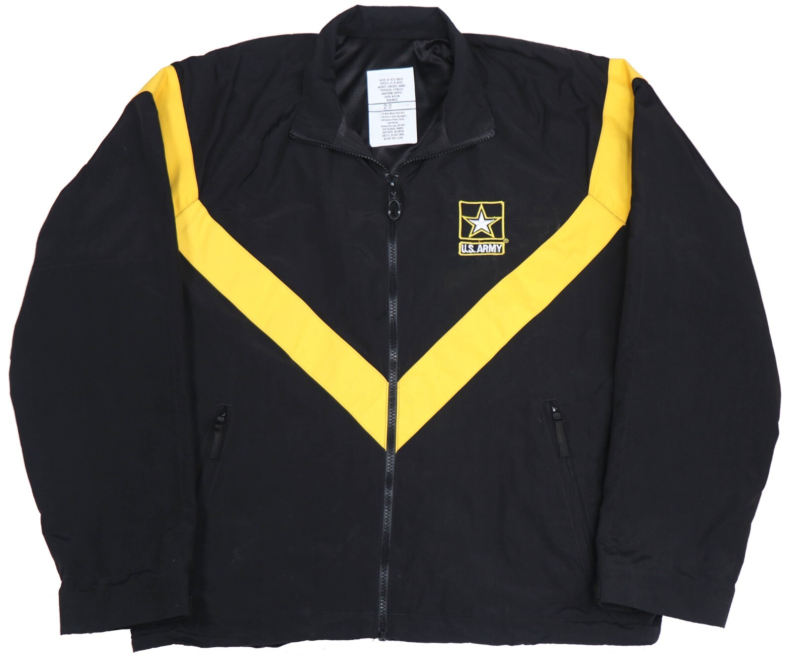 Female Medium Short - US ARMY APFU Jacket Army Black Gold PT Fitness Windbreaker