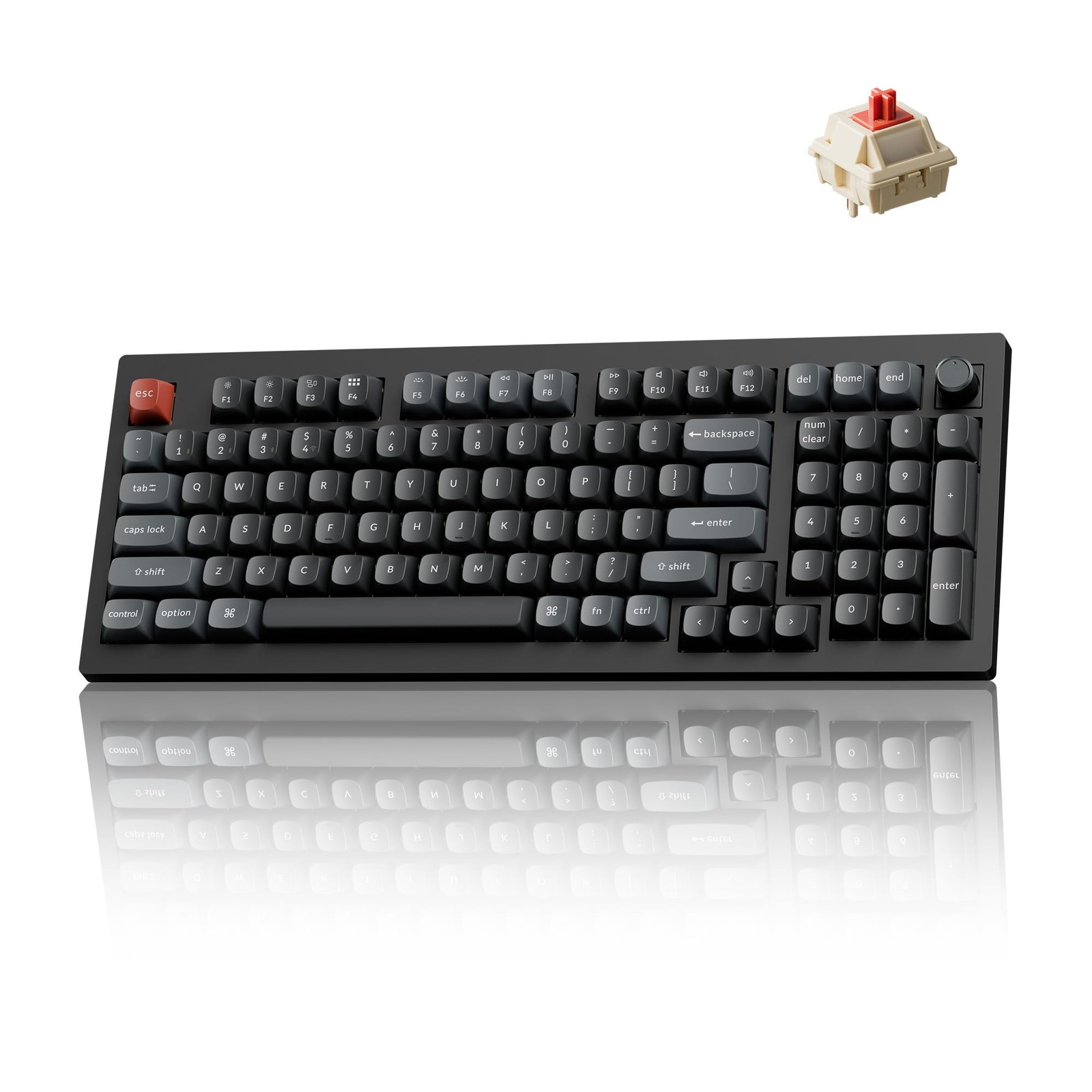 Keychron V5 Ultra 8K 96% Wireless Mechanical Keyboard RGB Red Switches Black