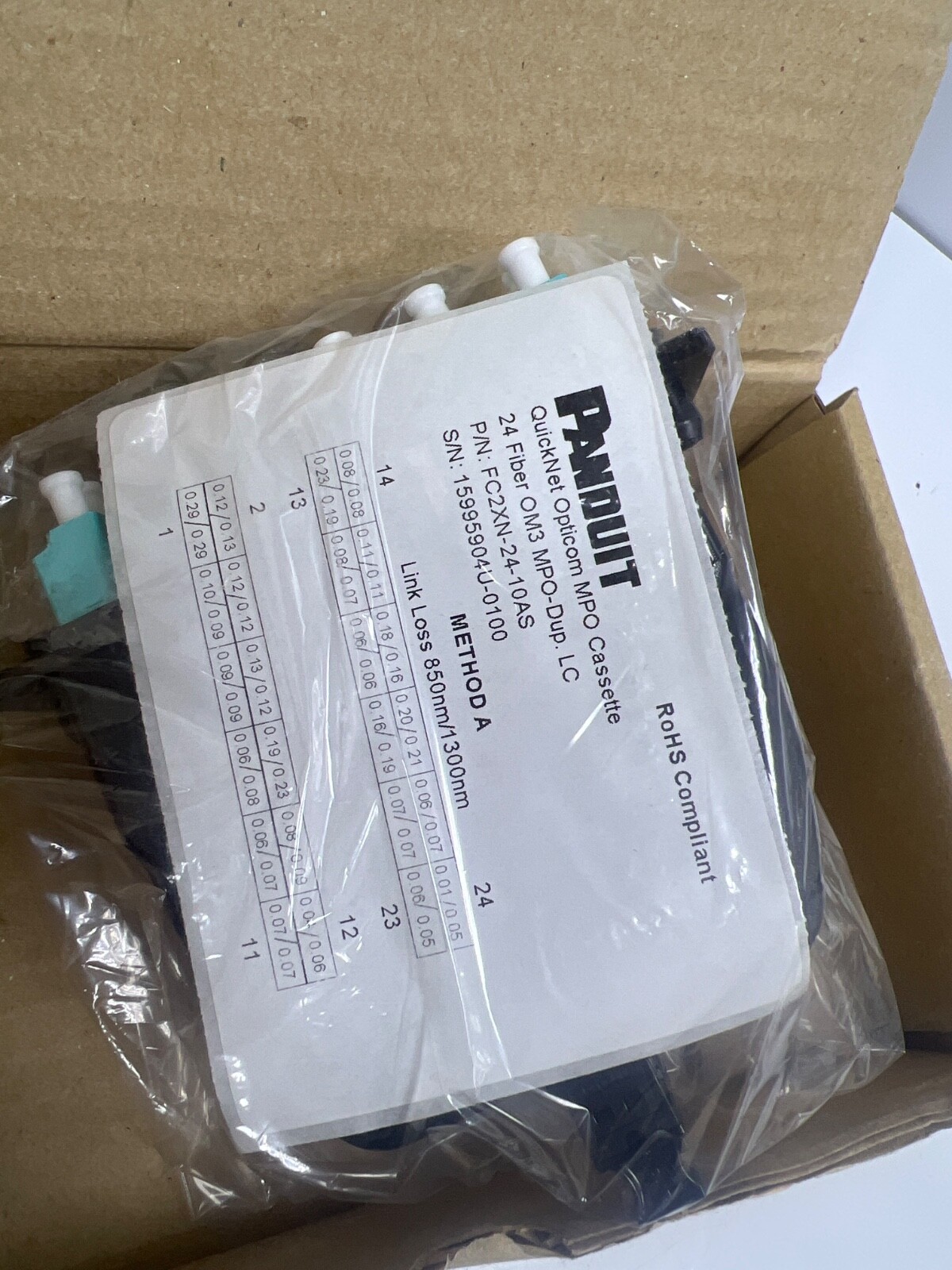 Panduit FC2XN-24-10AS , 24 Port Fiber MPO Cassette