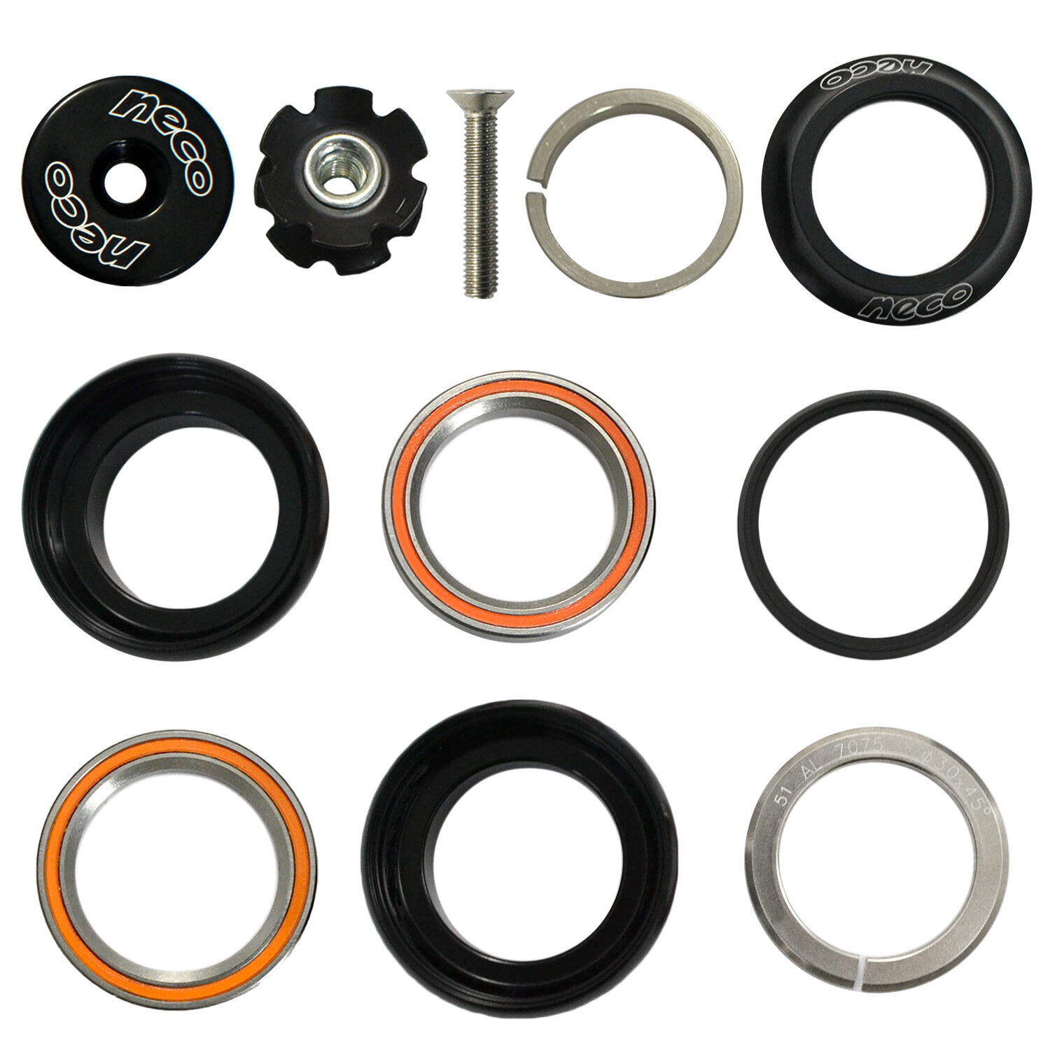 NECO 1-1/8" CNC Threadless 1 Inch Headset , Black