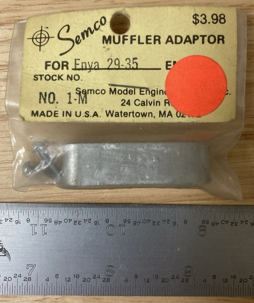 Vintage Semco Muffler Adaptor No. 1-M (For Enya 29-35) model engine NOS