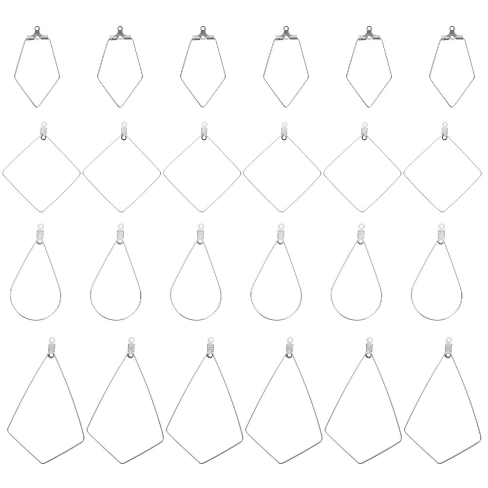 24Pcs Stainless Steel Earring Hoops for DIY Jewelry Making Silver Durable Hoops