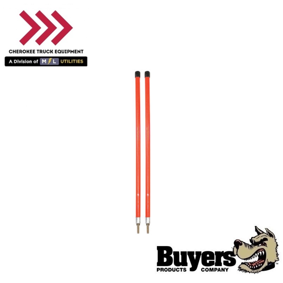 Buyers Products 1308103 3/4 x 24" Orange Bumper Marker Sight Rods w/ Hardware