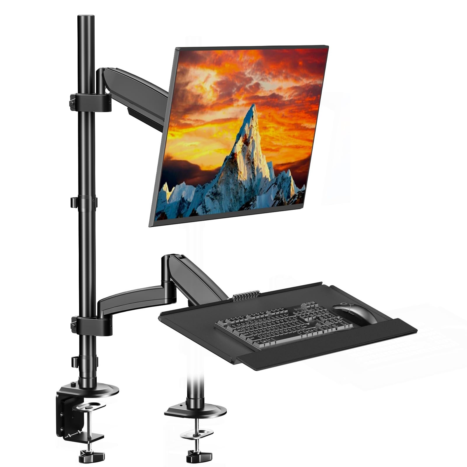 PUTORSEN Sit Stand Monitor Desk Mount for 17-32 inch Screens, Height Adjustab...