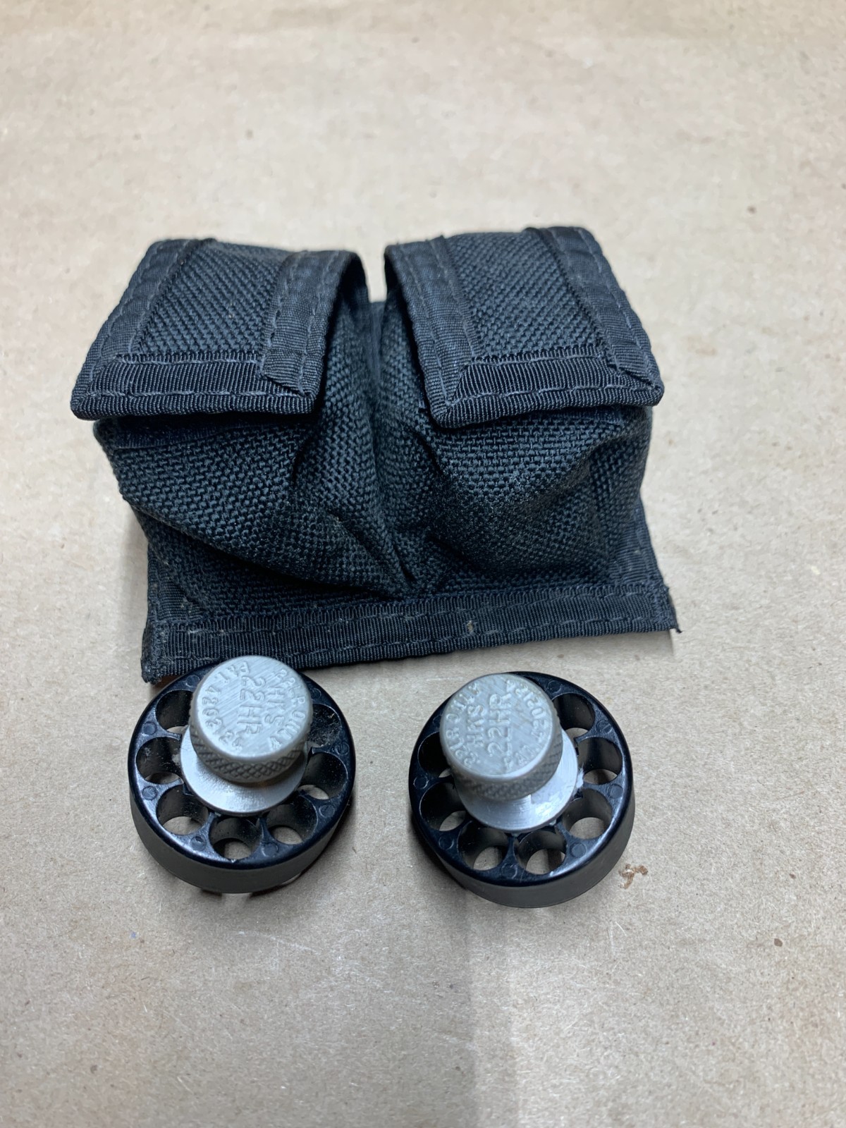 Cased Pair of HKS Speedloaders for H&R 9 Shot 22 Taurus 9 Shot Revolver
