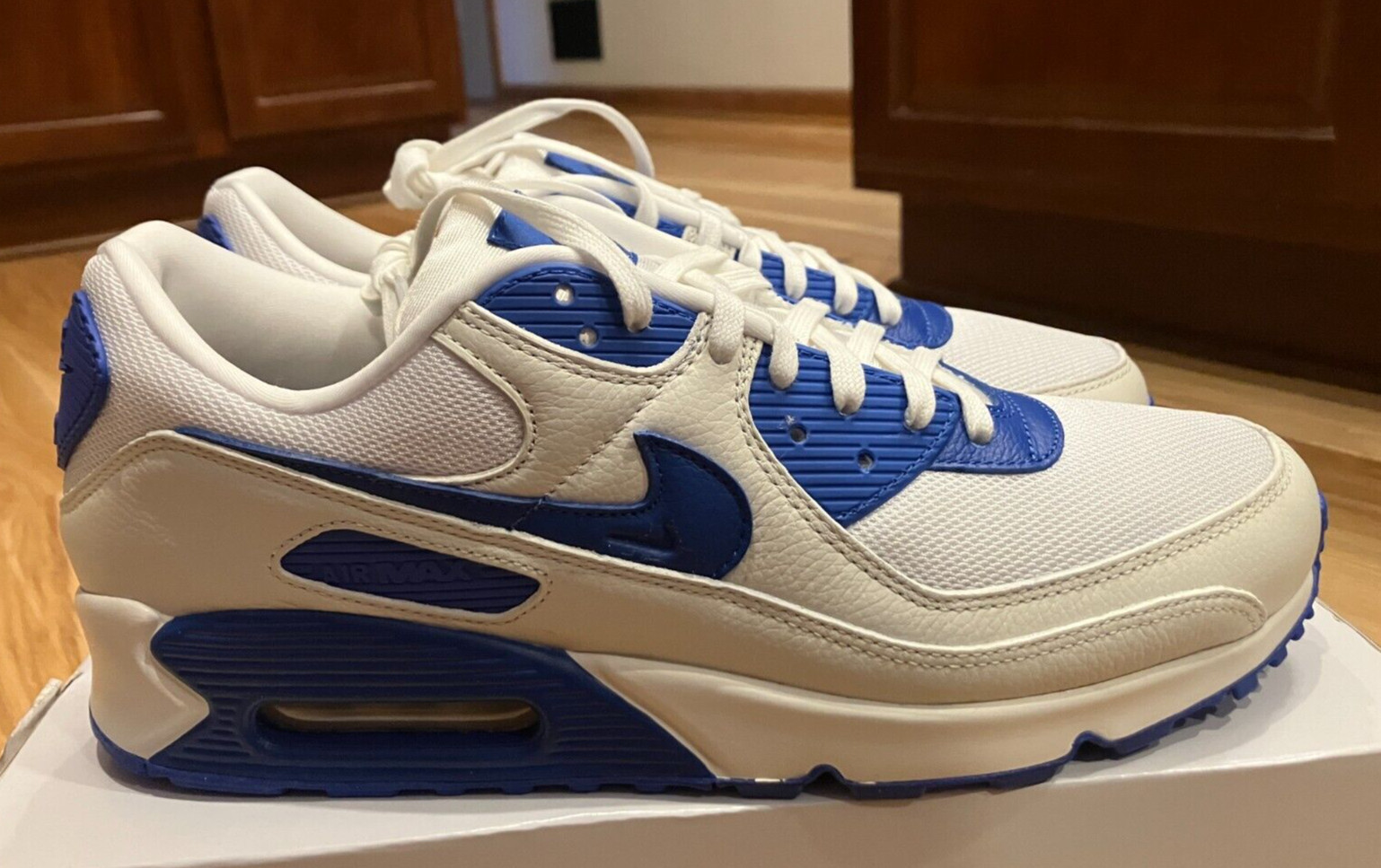 Nike By You Air Max 90 White Racer Blue FZ3984 900 Men's Size 12