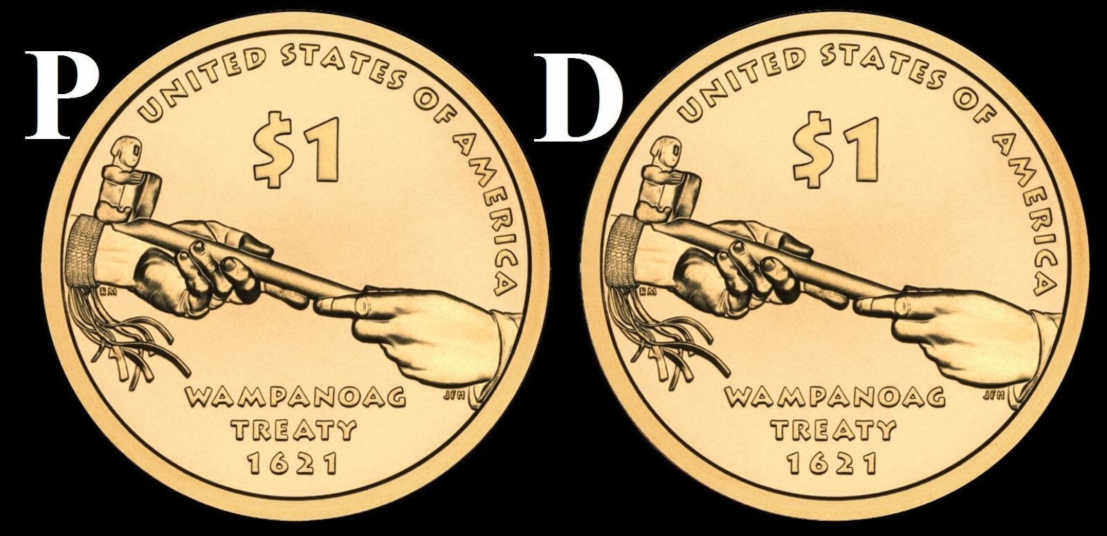 2011 P & D Sacagawea Native American Dollar US Mint Coins "BU" (2 Coin Set)