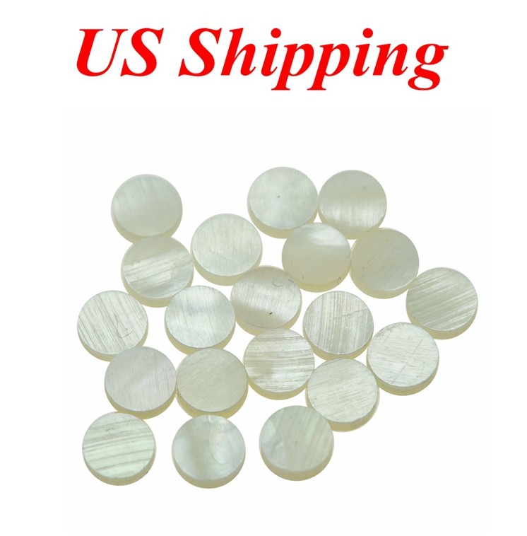 20pcs Guitar Bass 6mm Natural White Mother of Pearl Inlay Fingerboard Fret Dots