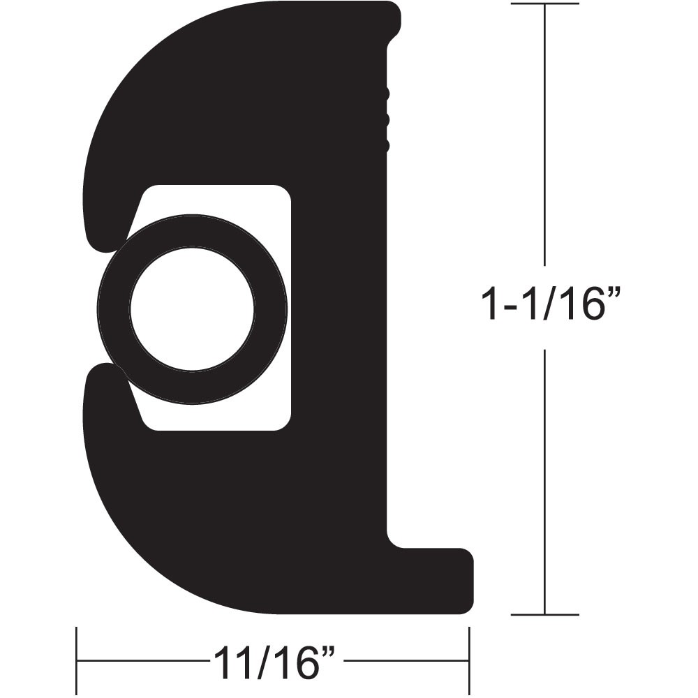 TACO Marine Flex Vinyl Rub Rail Kit V11-0809BBK50-2 Black 50 ft 1-1/16 in