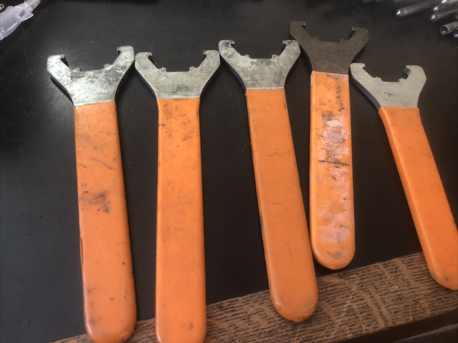 5 Machinist Spanner Wrenched 2 Sizes (4 Large Size 3") used condition