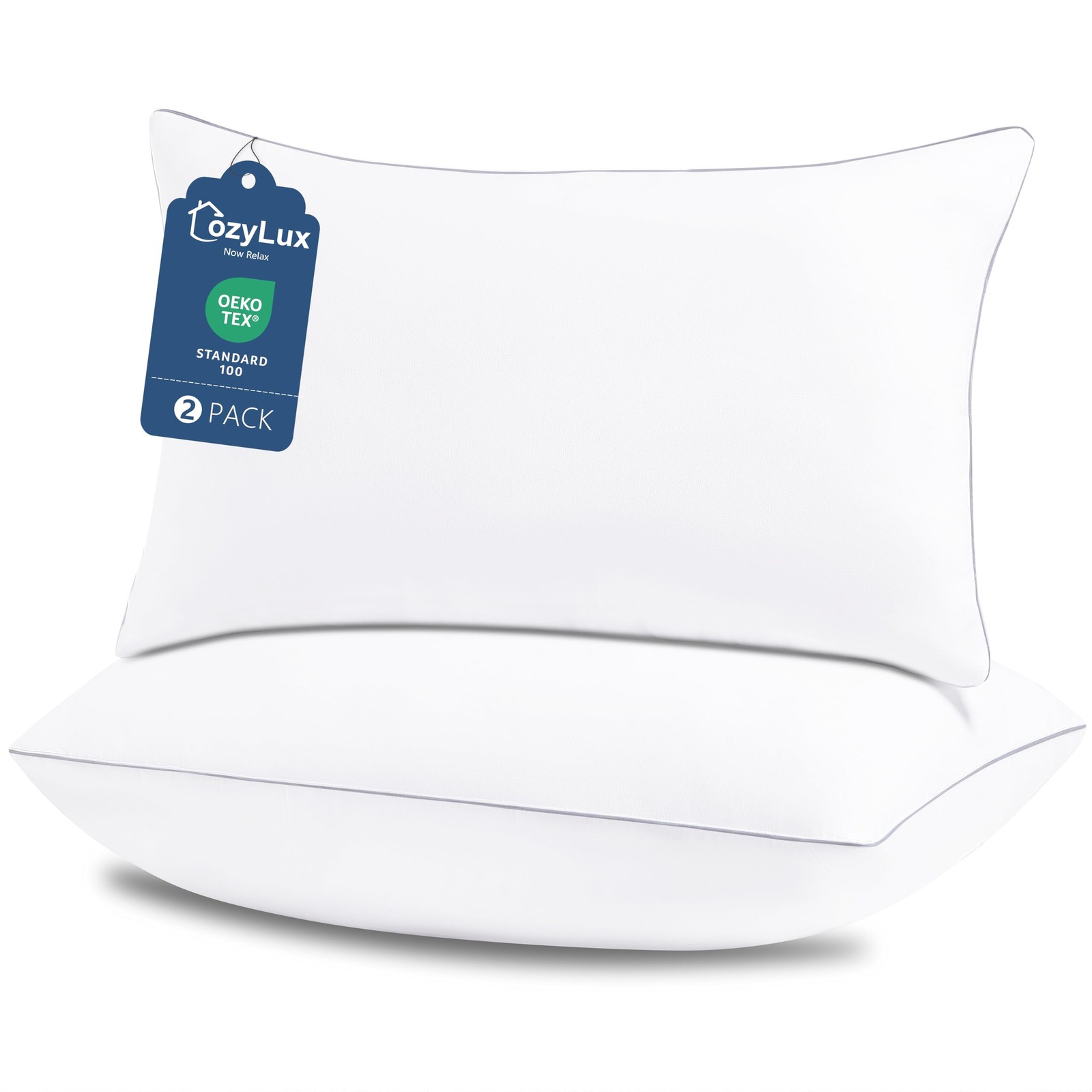 Bed Pillows Queen Size Set of 2, 18" x 28", Medium Support