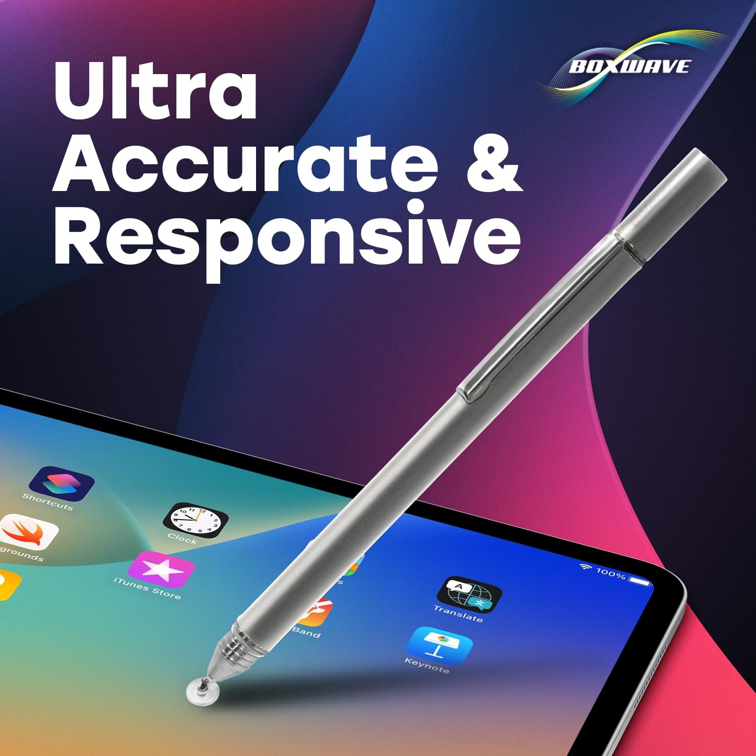 BoxWave FineTouch Capacitive Stylus Compatible with Viewsonic Metallic Silver