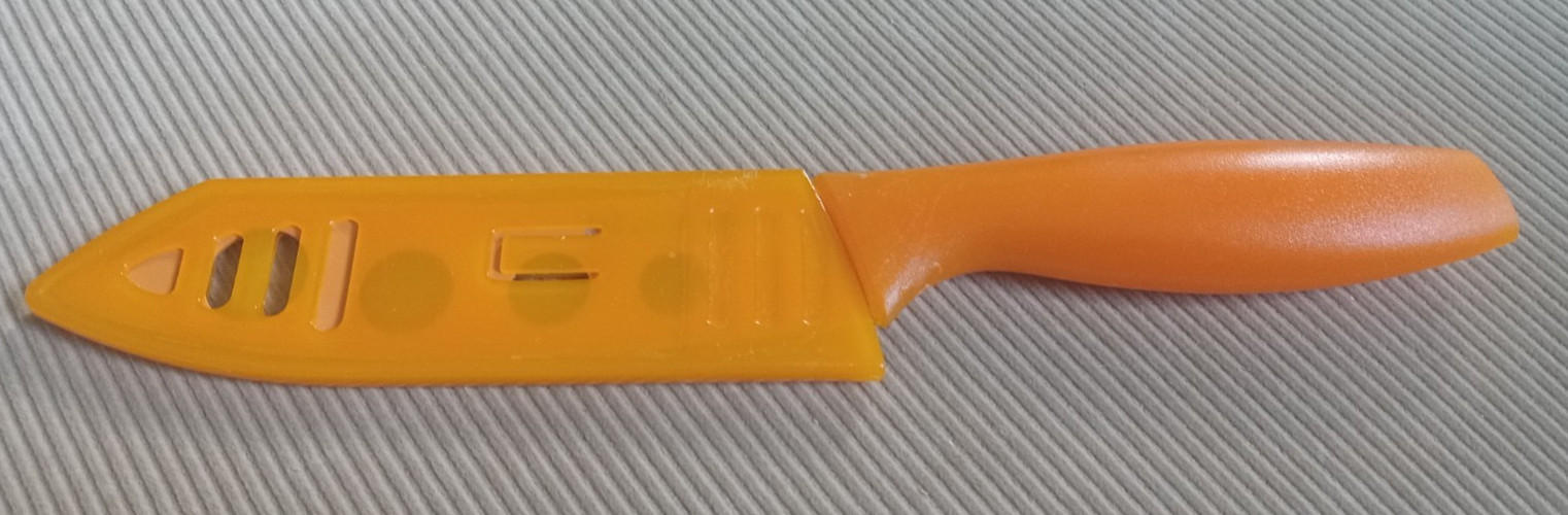 New TOMODACHI (HamptonForge) Orange 5.5" Soft Cheese Knife w/ Sheath Cover Guard