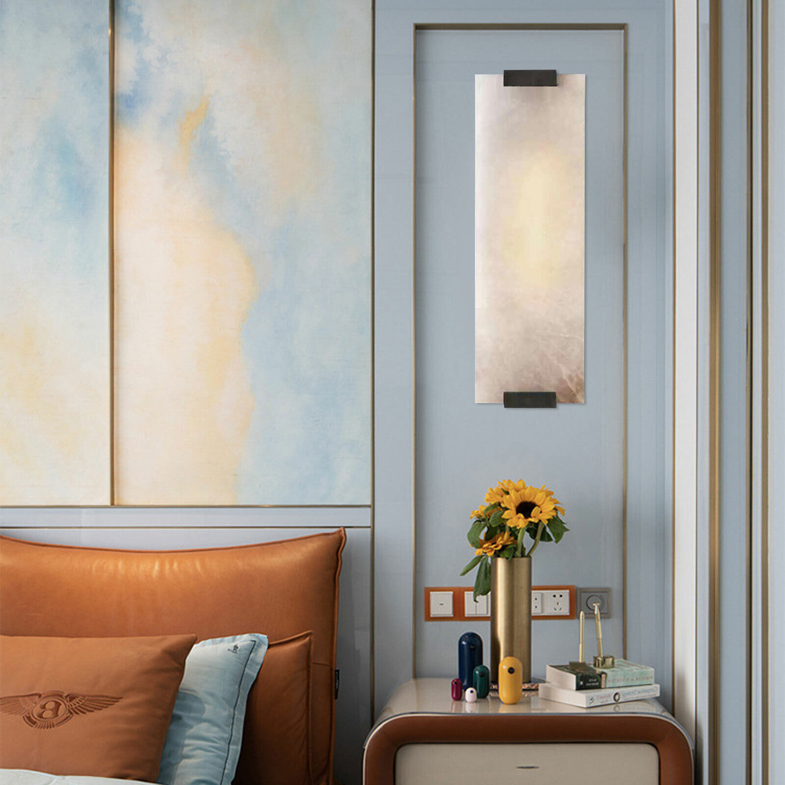 Wall Light Sconce Outdoor Modern Lamp Exterior Lights Rectangular Hand-Carved