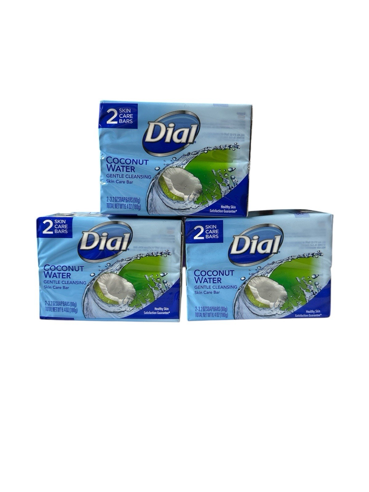 3 Dial Coconut Water Gentle Cleansing Bar Soap 2 Bars - 4oz Each 6 Bars Total