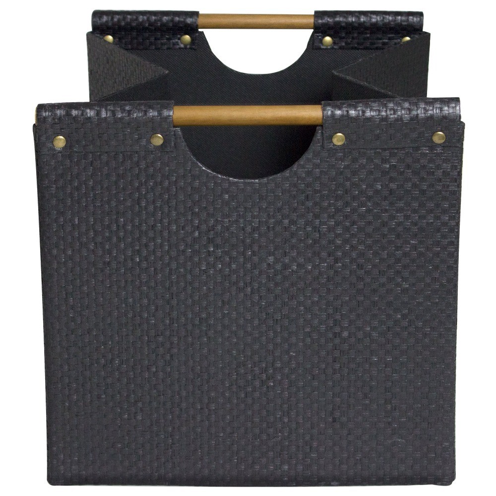 Fabric Cube Storage Bins (12.75" x 12.75"), Black Woven, 2 Pack