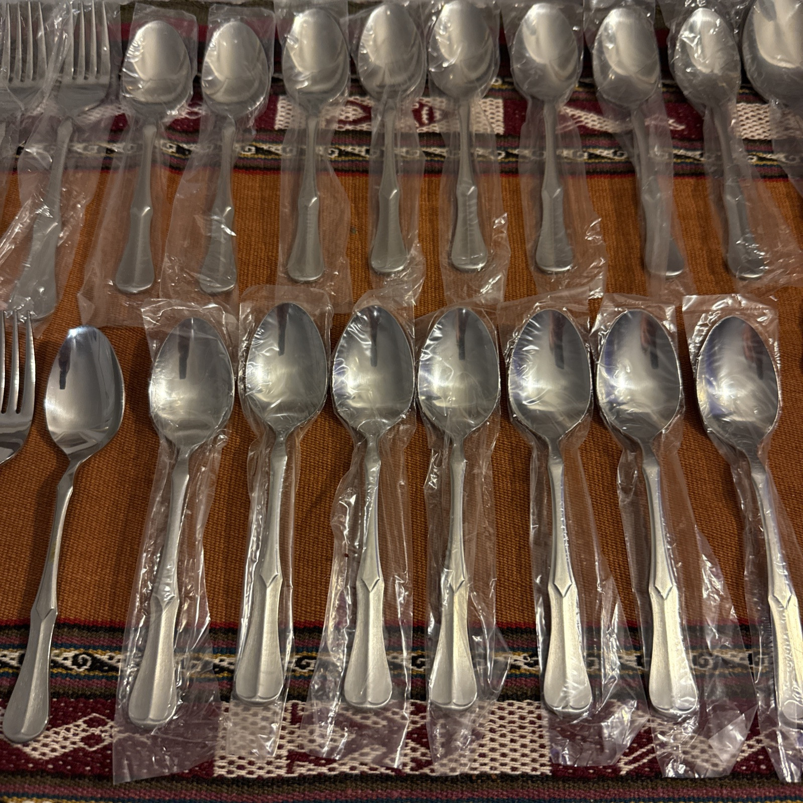 Vtg 50 Pc Brand New National Stainless Flatware 8 Settings NF27 Pattern Olaf