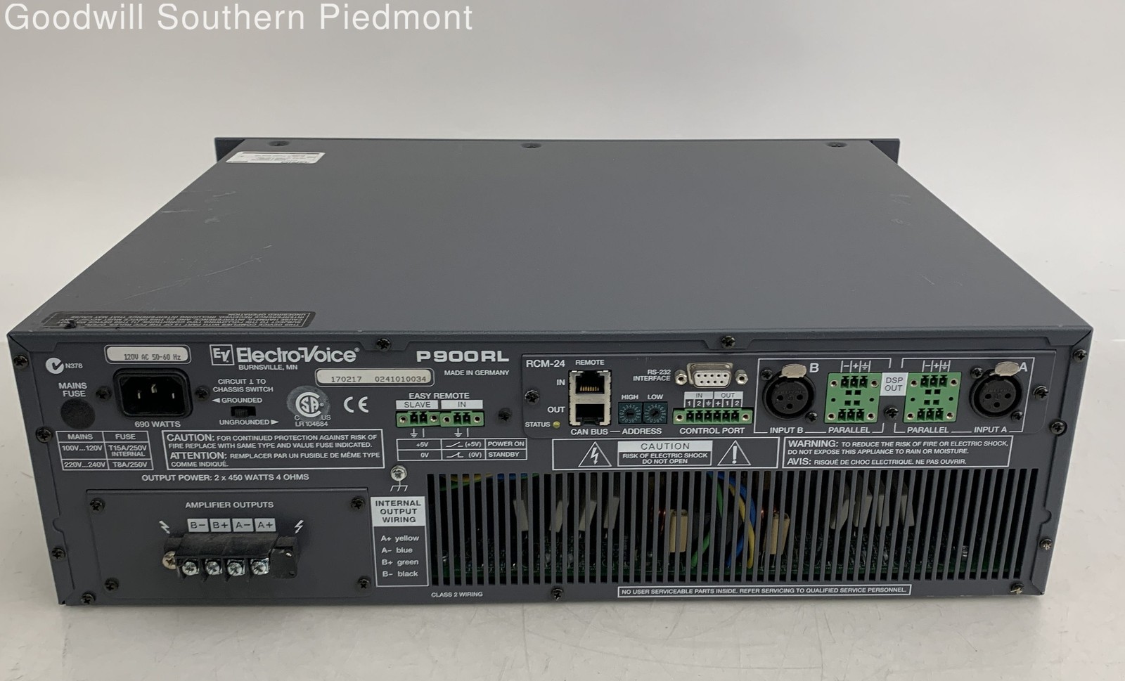 Electro-Voice P900RL Precision Power Amplifier - Tested