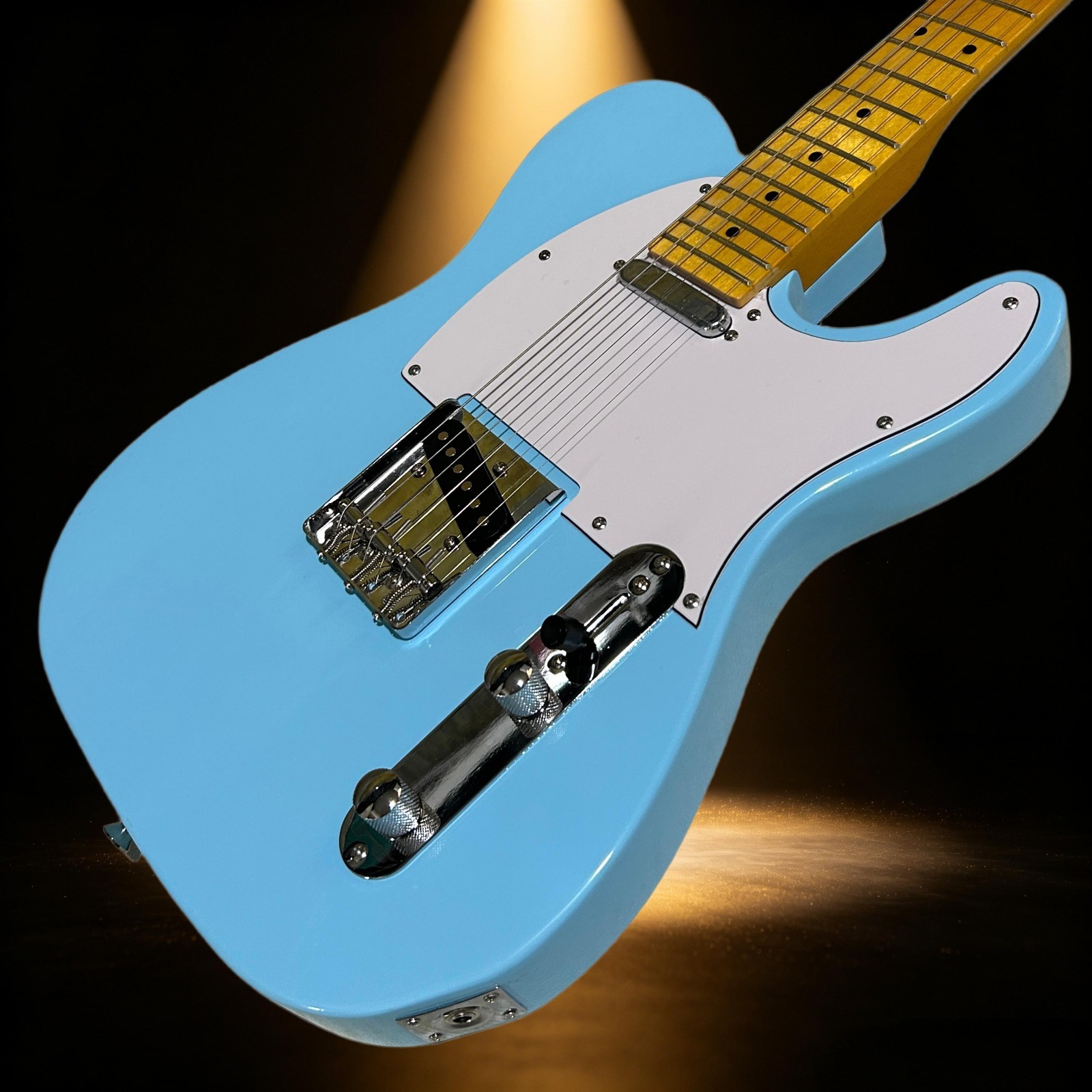 Tele Electric Guitar Mahogany Body Sky Bule Color Maple Fretboard