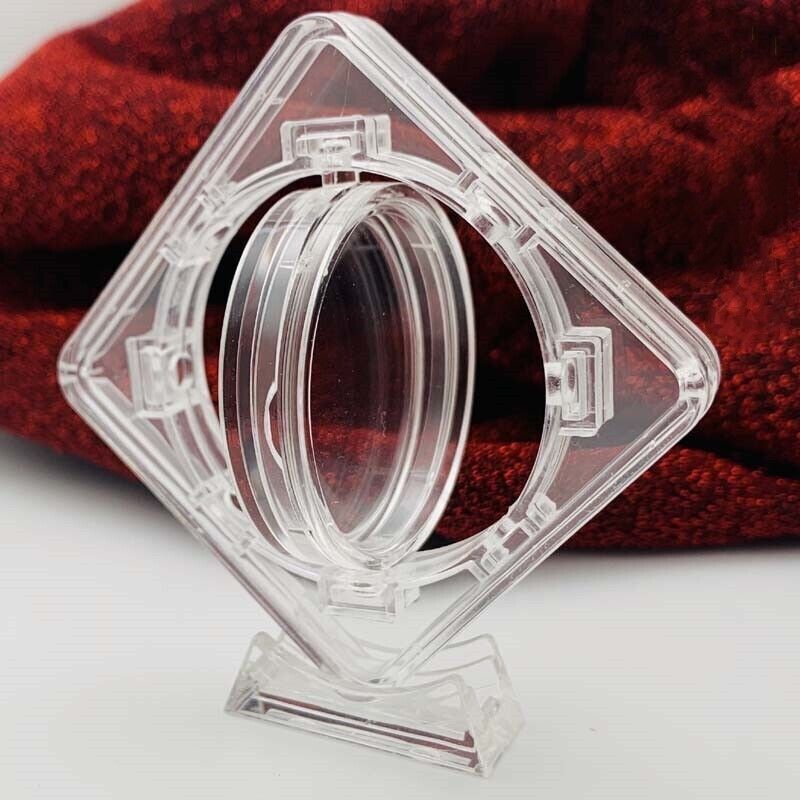 3D Coin Display Case Stand Rotatable Floating Coin Capsules Protector 40 mm 2Pcs
