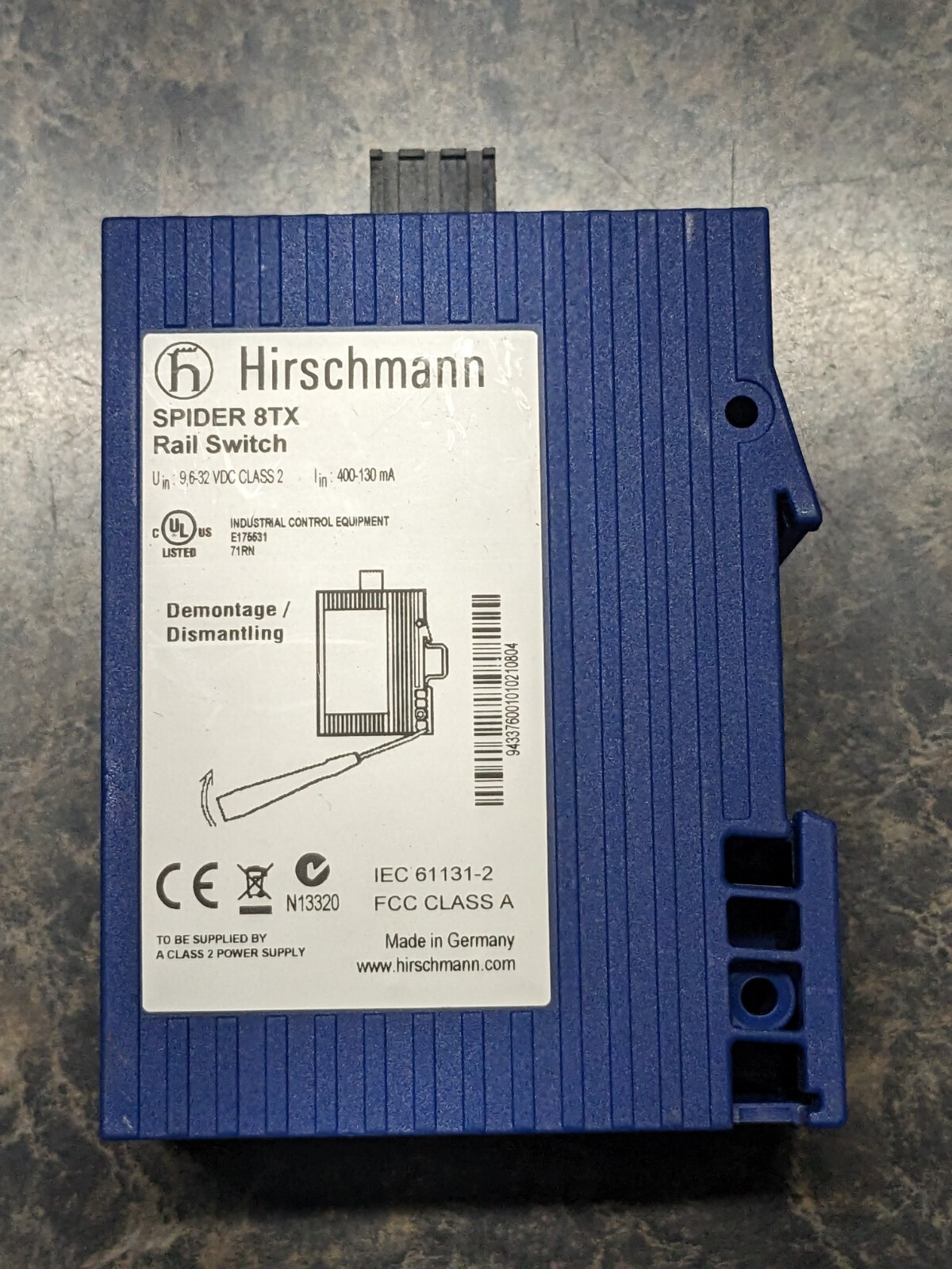 Hirschmann Spider 8TX Rail Switch 400-130 MA 9.6-32 VDC