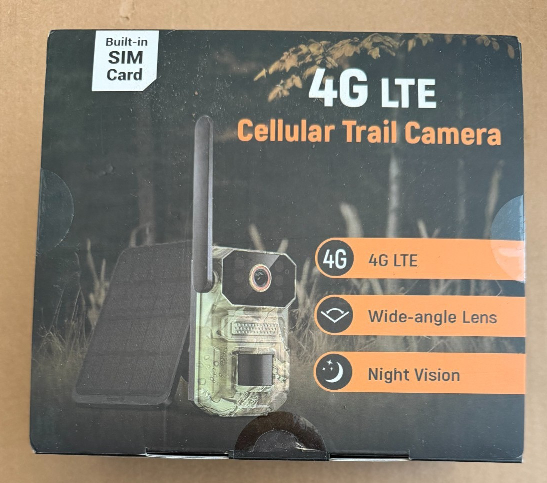 4G LTE Cellular Trail Camera with Solar Panel, 1080P Full HD Game Cameras, Live