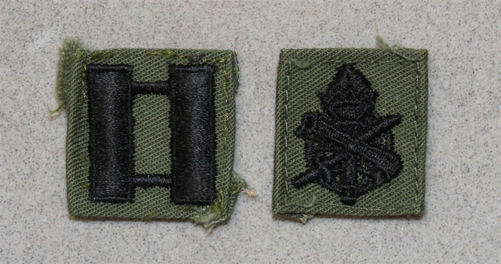 Army Officer Cloth Collar Insignia: Civil Affairs & Captain - subdued