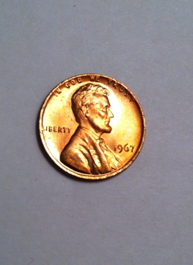 1967 Superb Gem Mint State RB Lincoln Cent